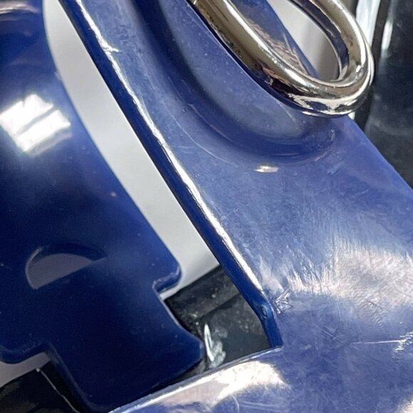 Tahari Womens Size 6 Blue & Black Jelly Sandals With Silver Bow Strap Detail - Picture 7 of 9